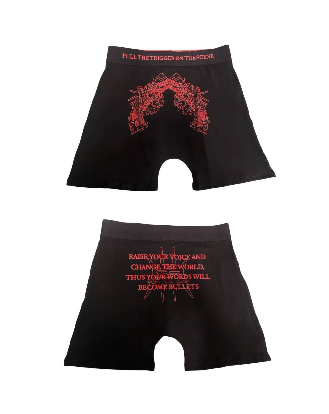 【YIKAI LABORATORY】゛pull the trigger on the scene゛slogan revolver boxer pants