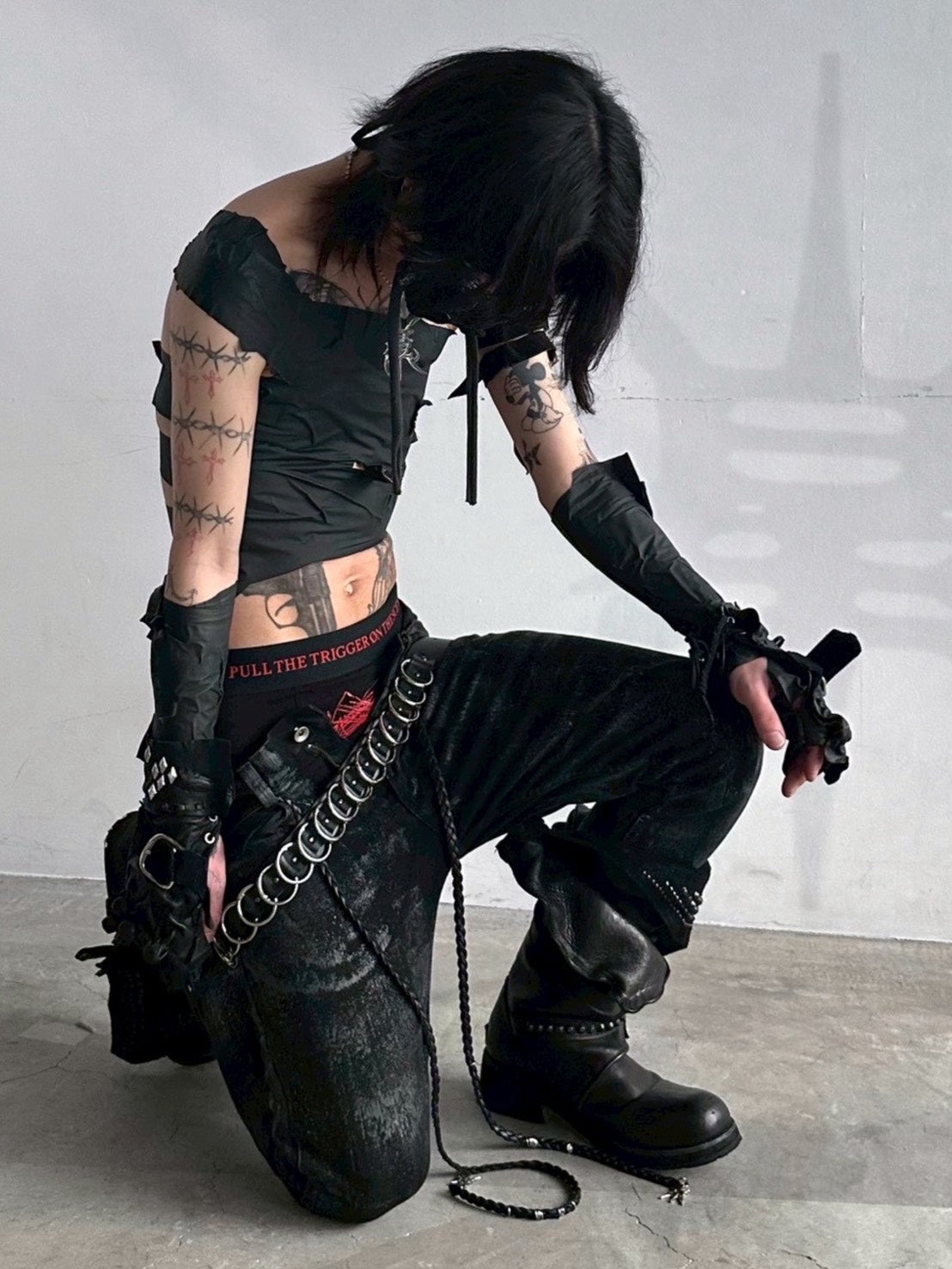 4/27 20:00発売【YIKAI LABORATORY】antiue 00ring  calfskin  belt