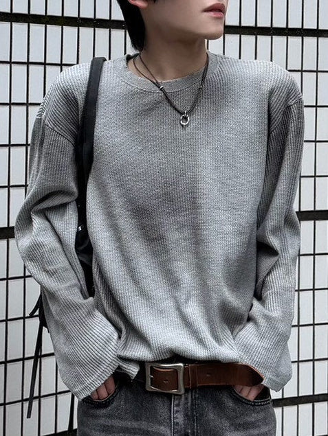受注制【Chikashitsu +】washed waffle long sleeve (2color)