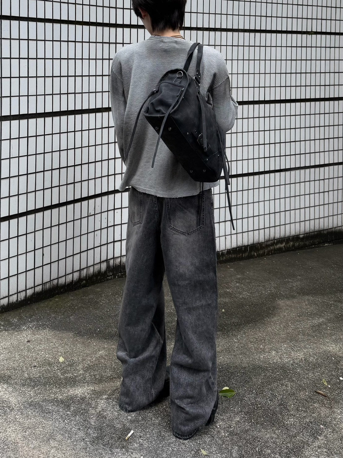 受注制【Chikashitsu +】washed waffle long sleeve (2color)