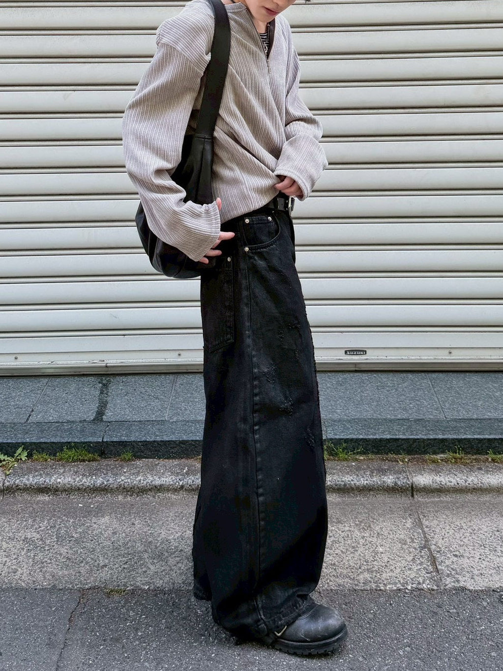 5/8 20:00 発売 【Chikashitsu +】velour zip henley long sleeve (2color)