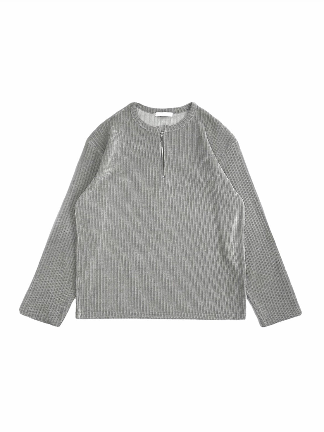 5/8 20:00 発売 受注制【Chikashitsu +】velour zip henley long sleeve (2color)