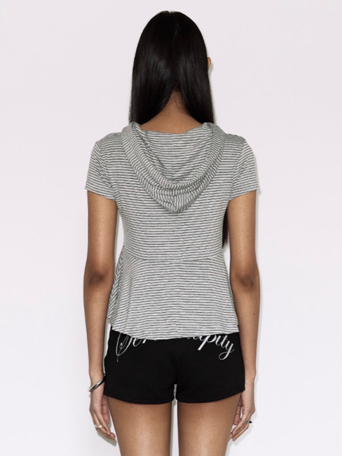 【FANCY CLUB】STRIPE HOOD FLARE TOP