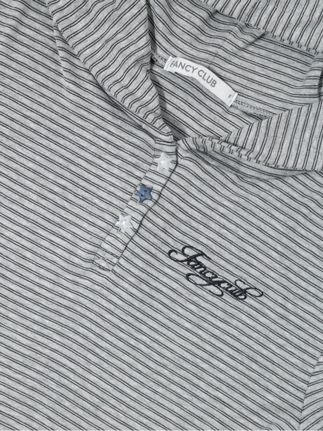 【FANCY CLUB】STRIPE HOOD FLARE TOP