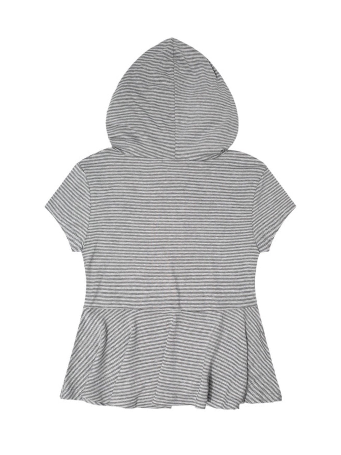 【FANCY CLUB】STRIPE HOOD FLARE TOP