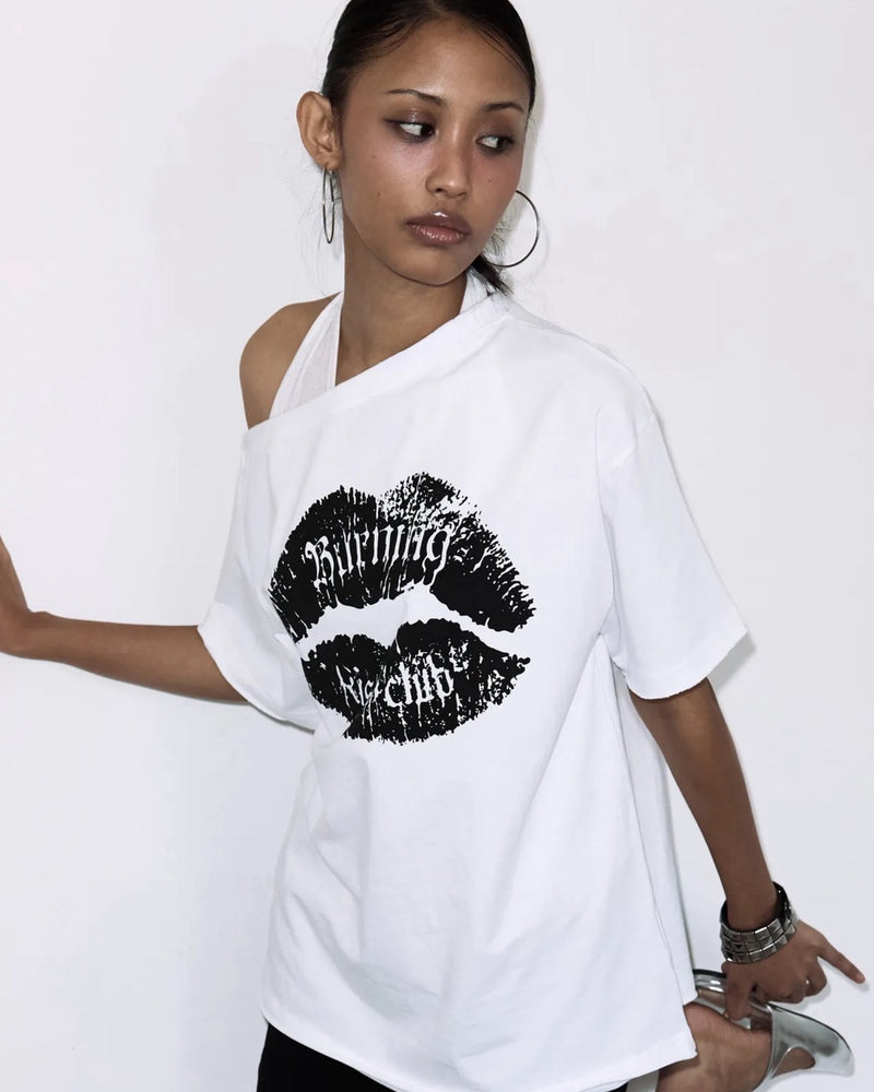 【FANCY CLUB】KISSING ONE-SHOULDER TOP