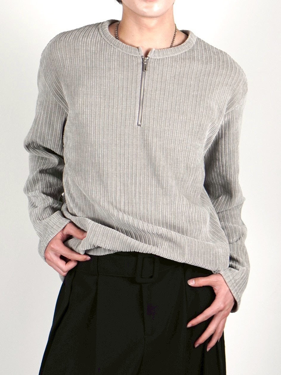 5/8 20:00 発売 【Chikashitsu +】velour zip henley long sleeve (2color)