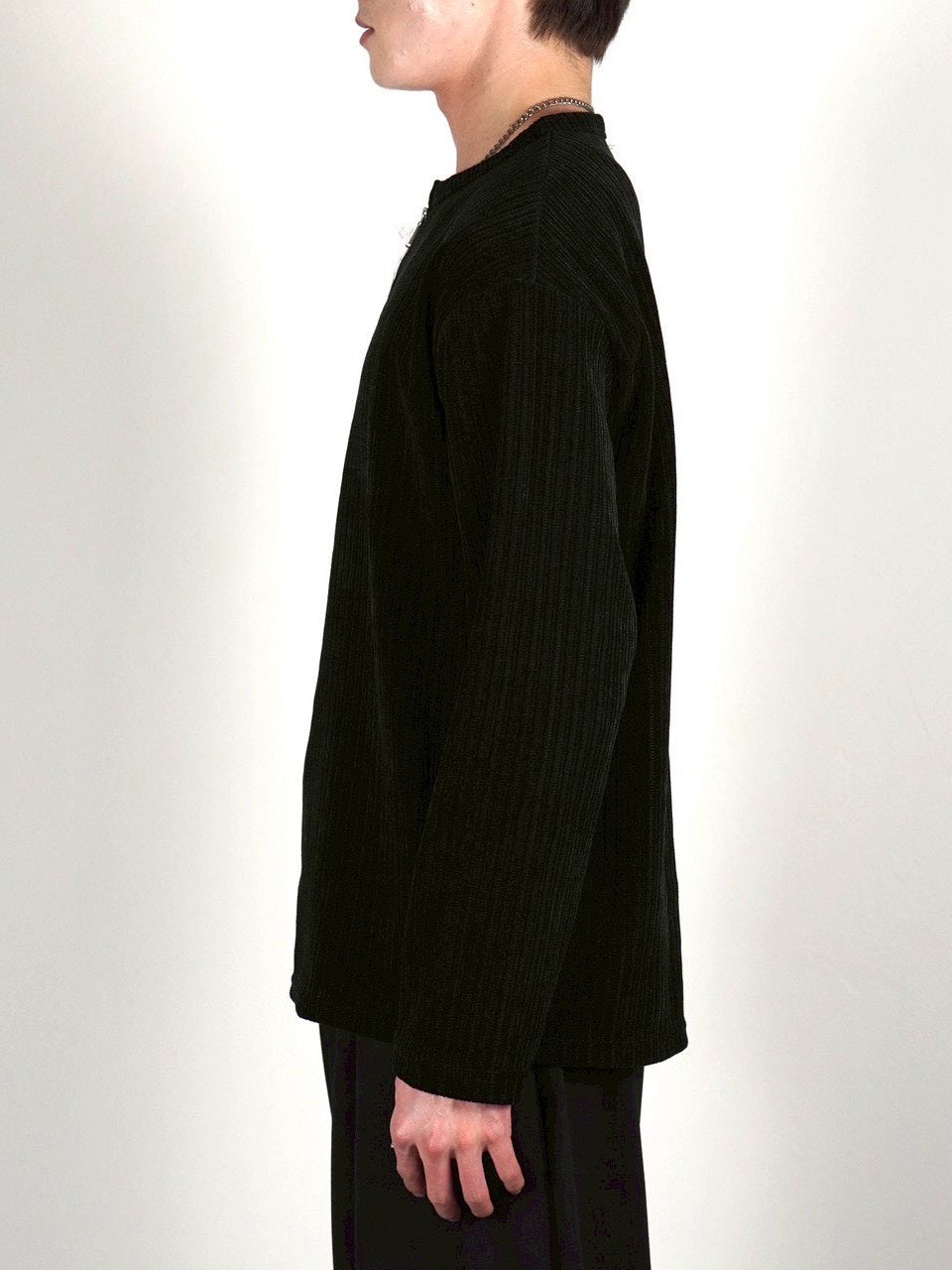 5/8 20:00 発売 【Chikashitsu +】velour zip henley long sleeve (2color)