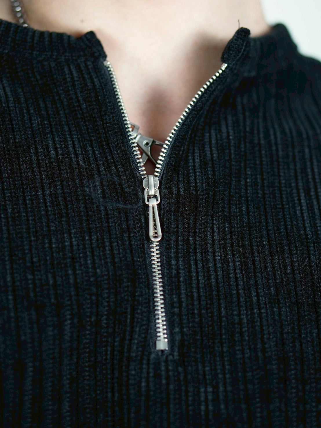 5/8 20:00 発売 【Chikashitsu +】velour zip henley long sleeve (2color)