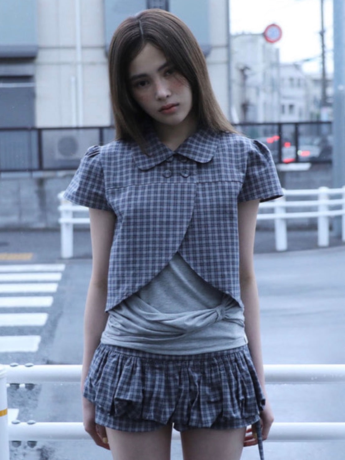 【Uglyshadow】CHECKERED PUMPKIN SKIRT PANTS