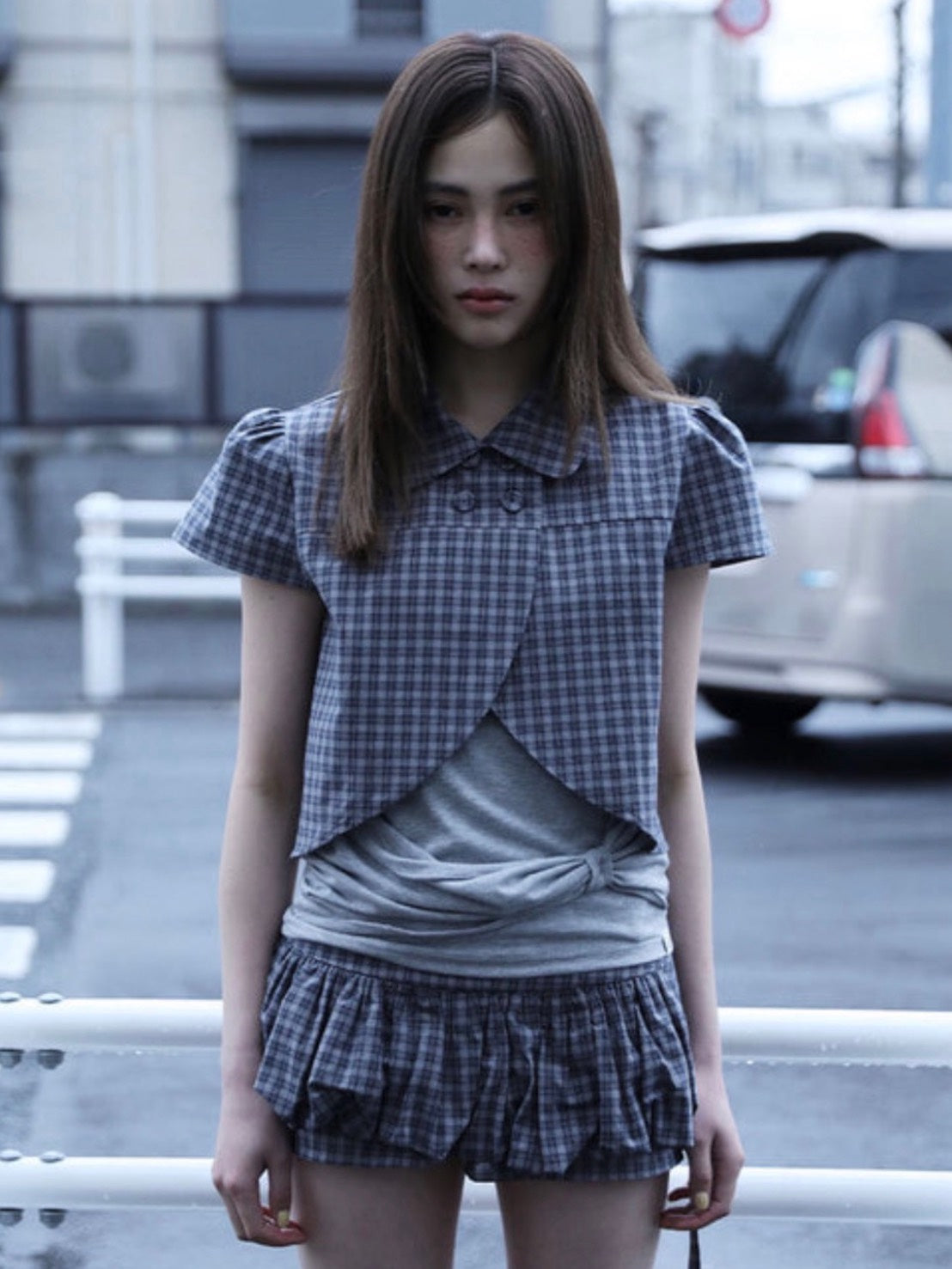 【Uglyshadow】CHECKERED PUMPKIN SKIRT PANTS
