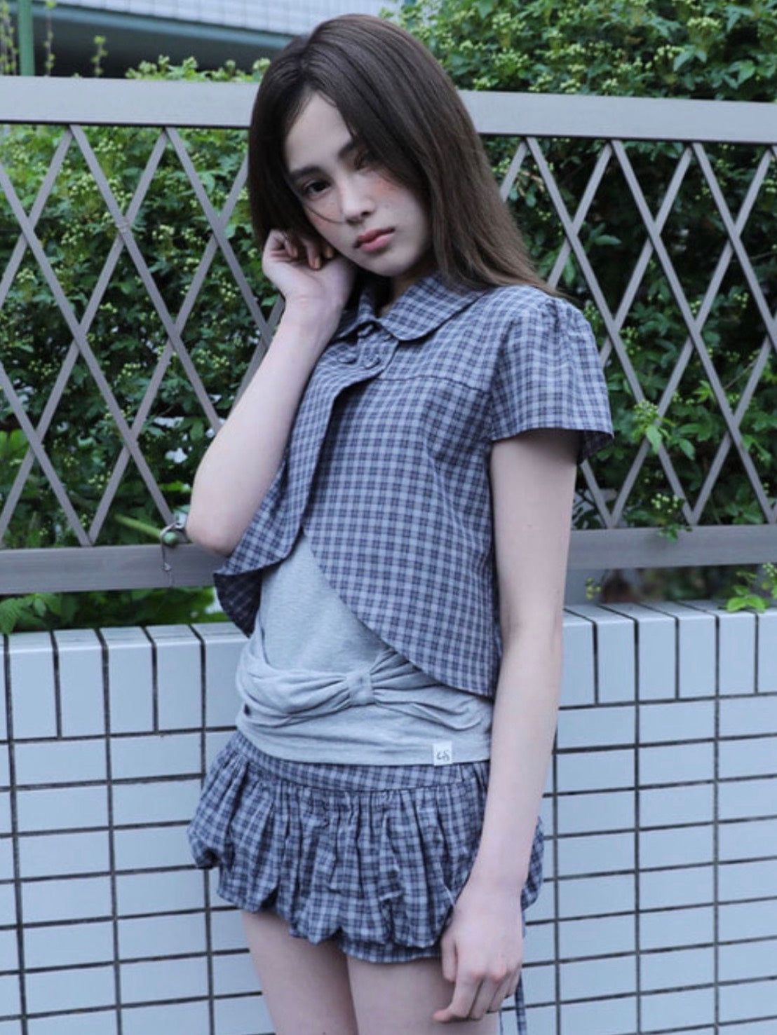 【Uglyshadow】CHECKERED PUMPKIN SKIRT PANTS
