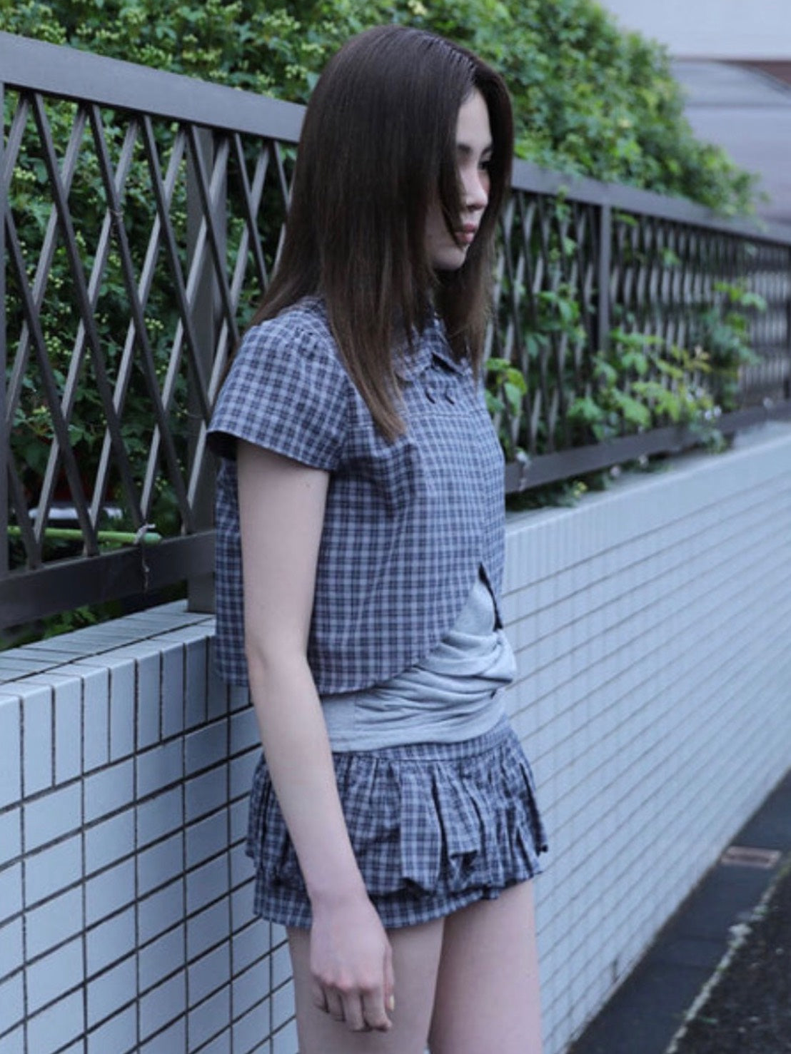 【Uglyshadow】CHECKERED PUMPKIN SKIRT PANTS