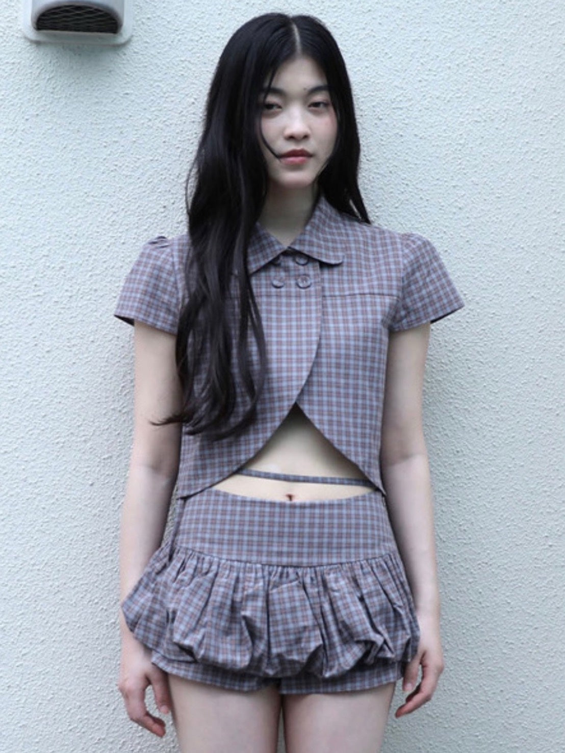 【Uglyshadow】CHECKERED PUMPKIN SKIRT PANTS