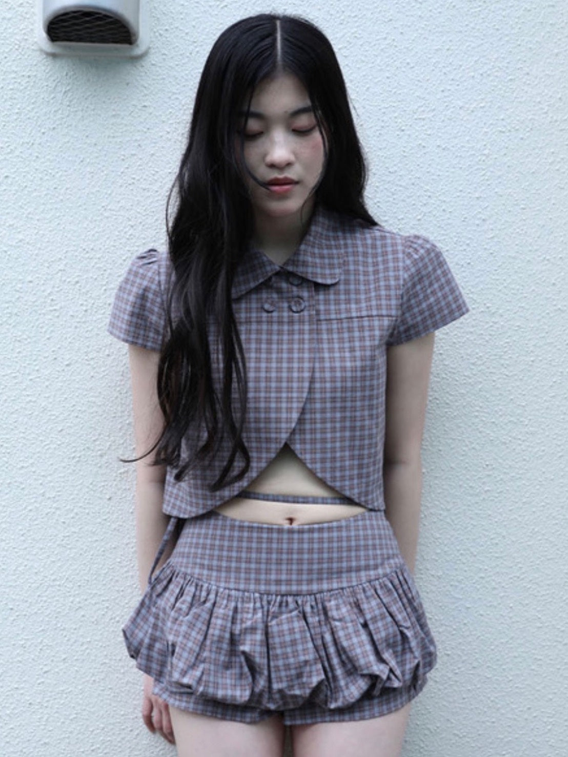 【Uglyshadow】CHECKERED PUMPKIN SKIRT PANTS
