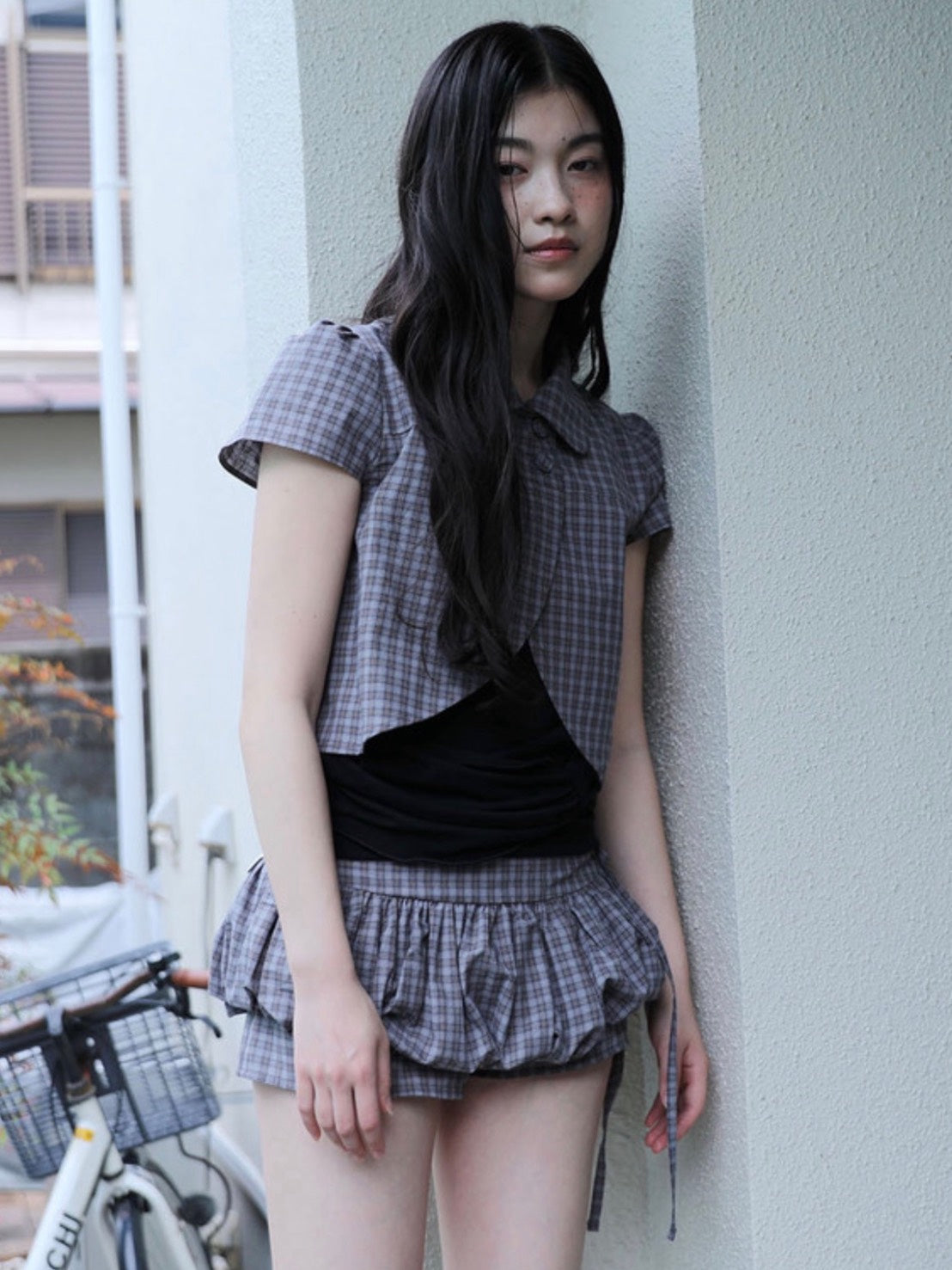 【Uglyshadow】CHECKERED PUMPKIN SKIRT PANTS