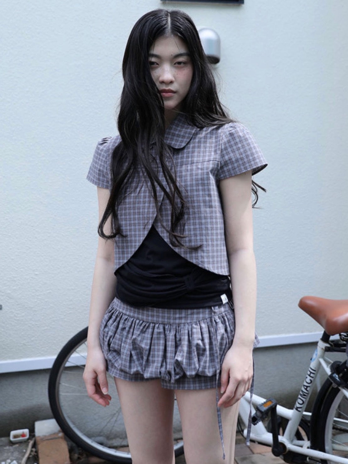 【Uglyshadow】CHECKERED PUMPKIN SKIRT PANTS