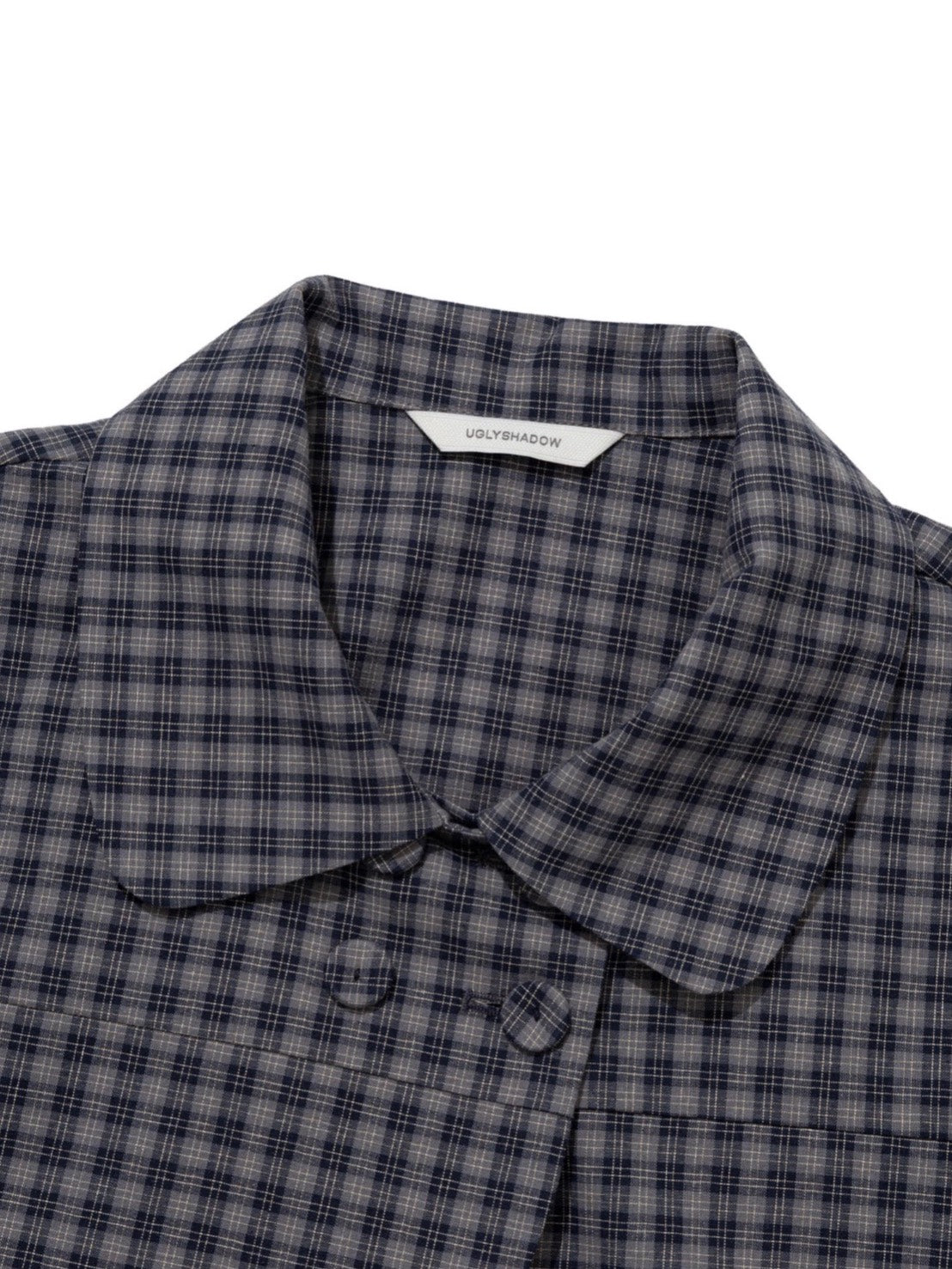 【Uglyshadow】CHECKERED DOUBLE BLOUSE