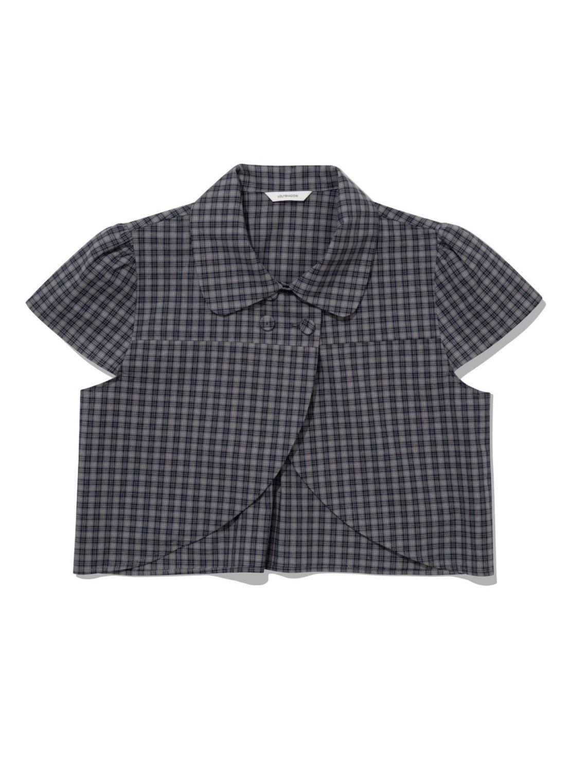 【Uglyshadow】CHECKERED DOUBLE BLOUSE