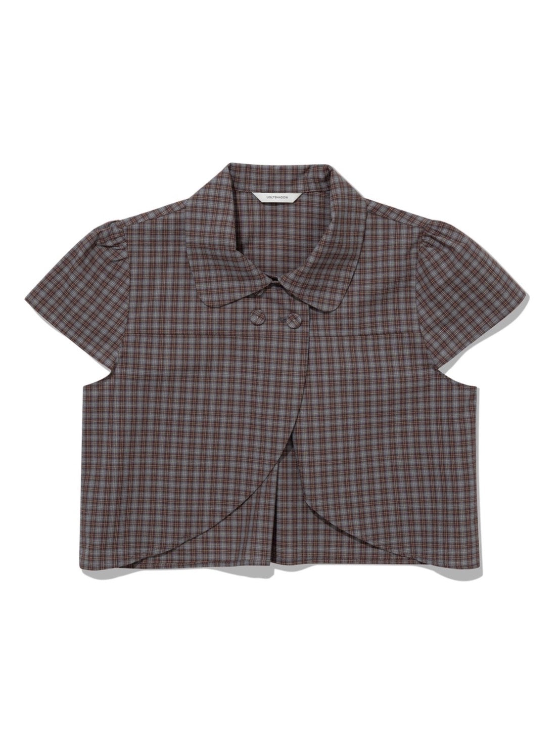 【Uglyshadow】CHECKERED DOUBLE BLOUSE