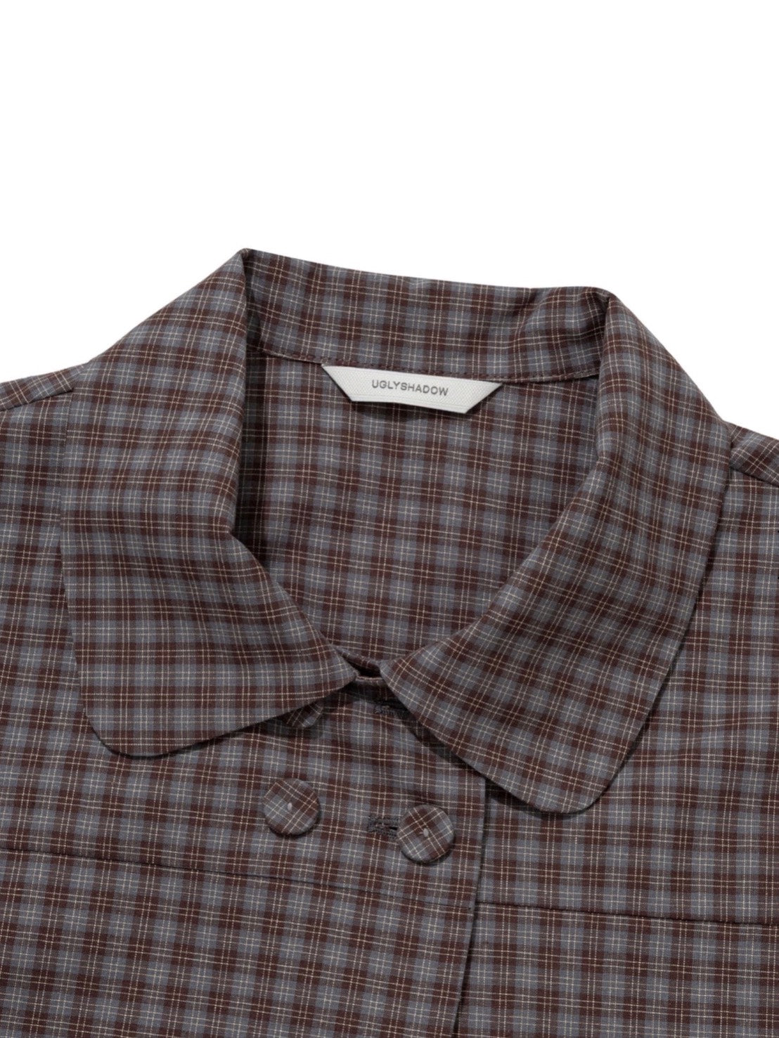 【Uglyshadow】CHECKERED DOUBLE BLOUSE