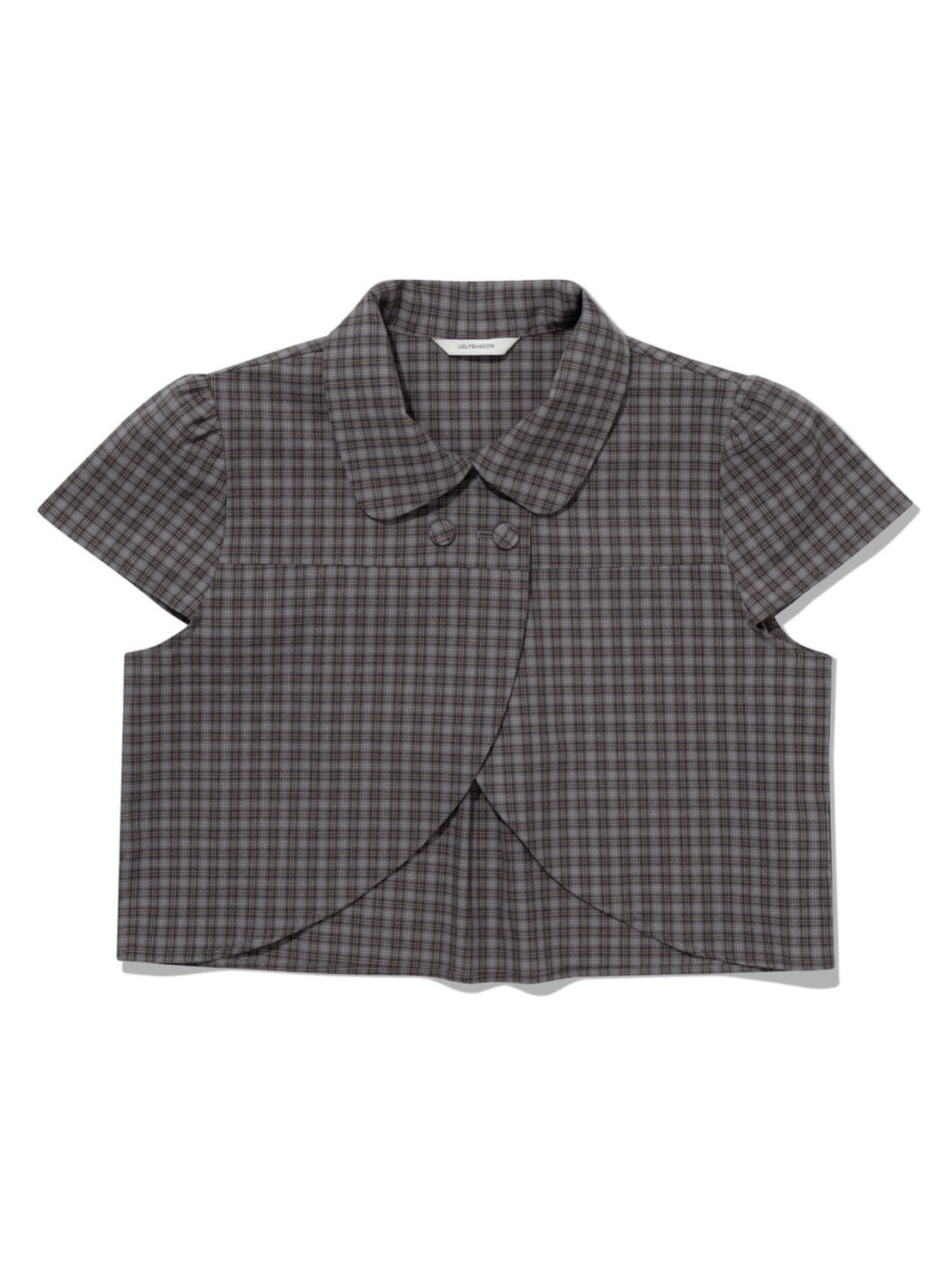 【Uglyshadow】CHECKERED DOUBLE BLOUSE