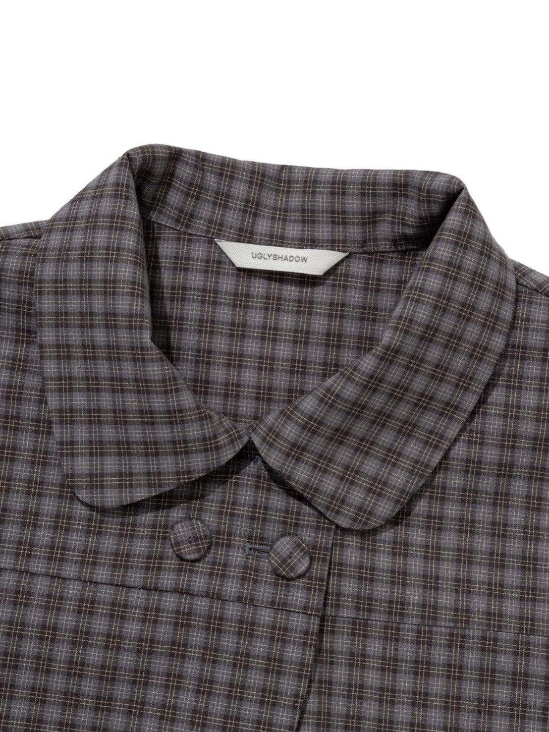 【Uglyshadow】CHECKERED DOUBLE BLOUSE