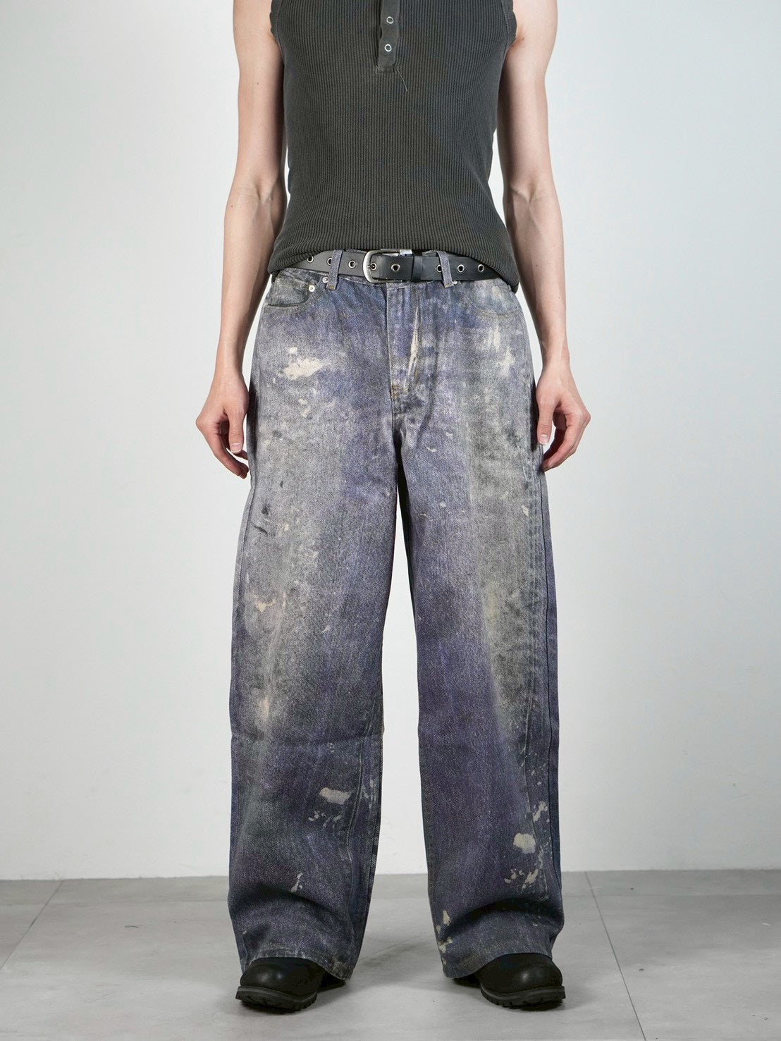 受注制【Chikashitsu +】pigment henley neck sleeveless (3color)
