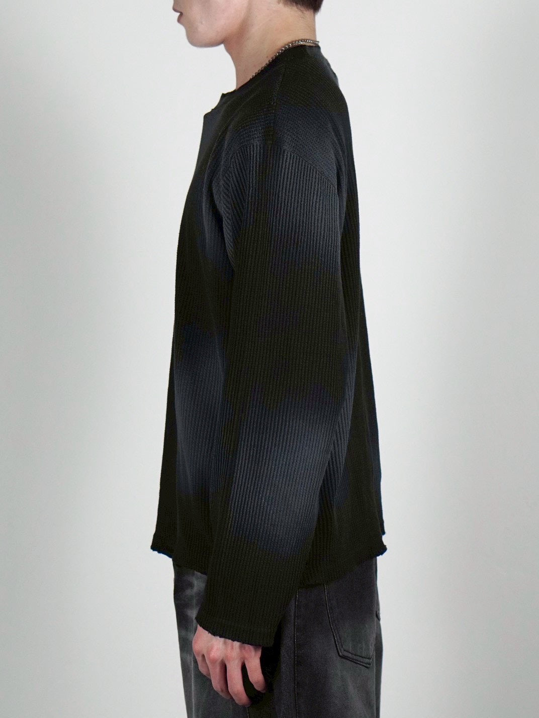 受注制【Chikashitsu +】washed waffle long sleeve (2color)