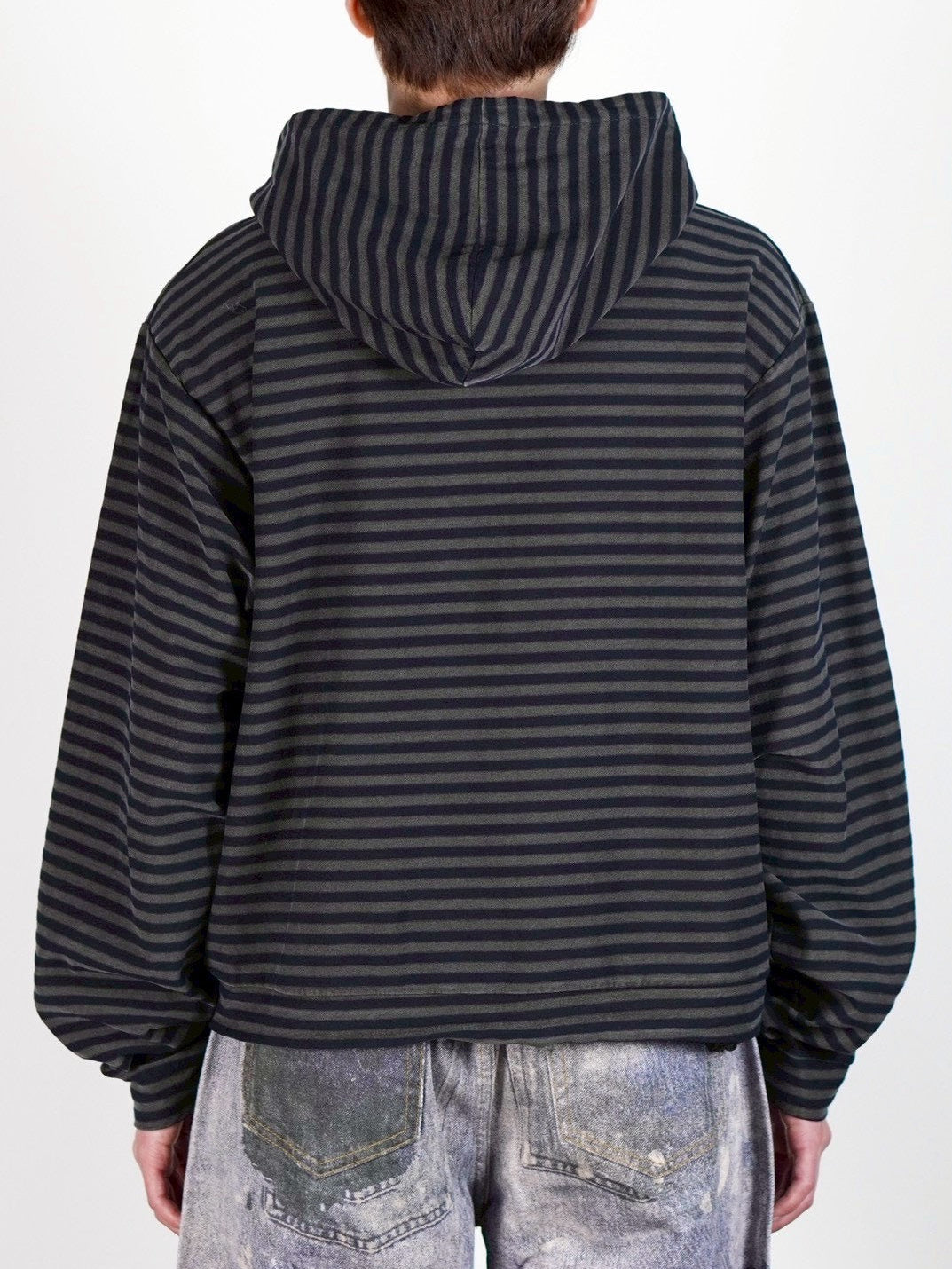 受注制【Chikashitsu +】pigment border zip hoodie (2color)