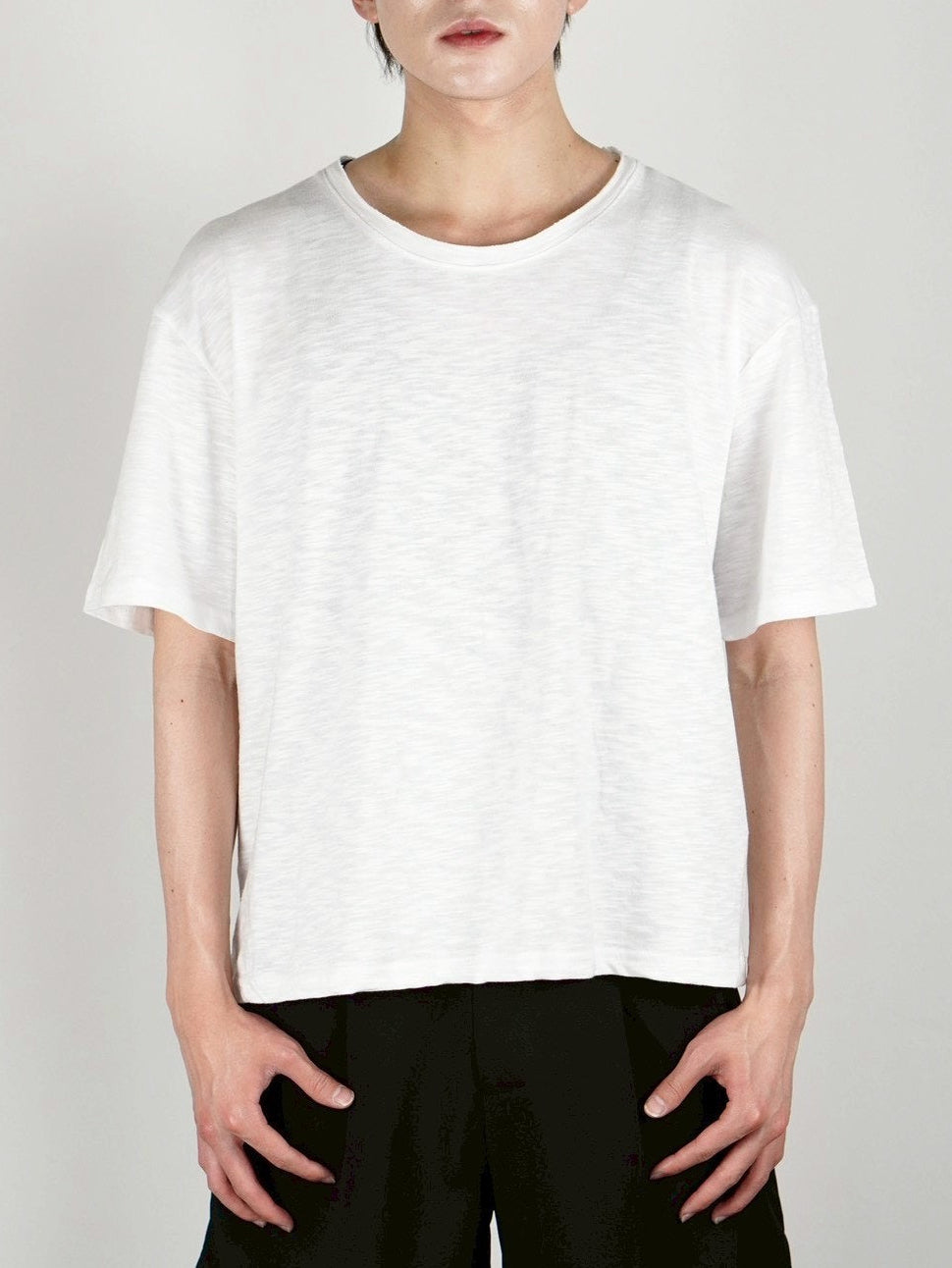 受注制【Chikashitsu +】sheer cotton box half sleeve (4color)