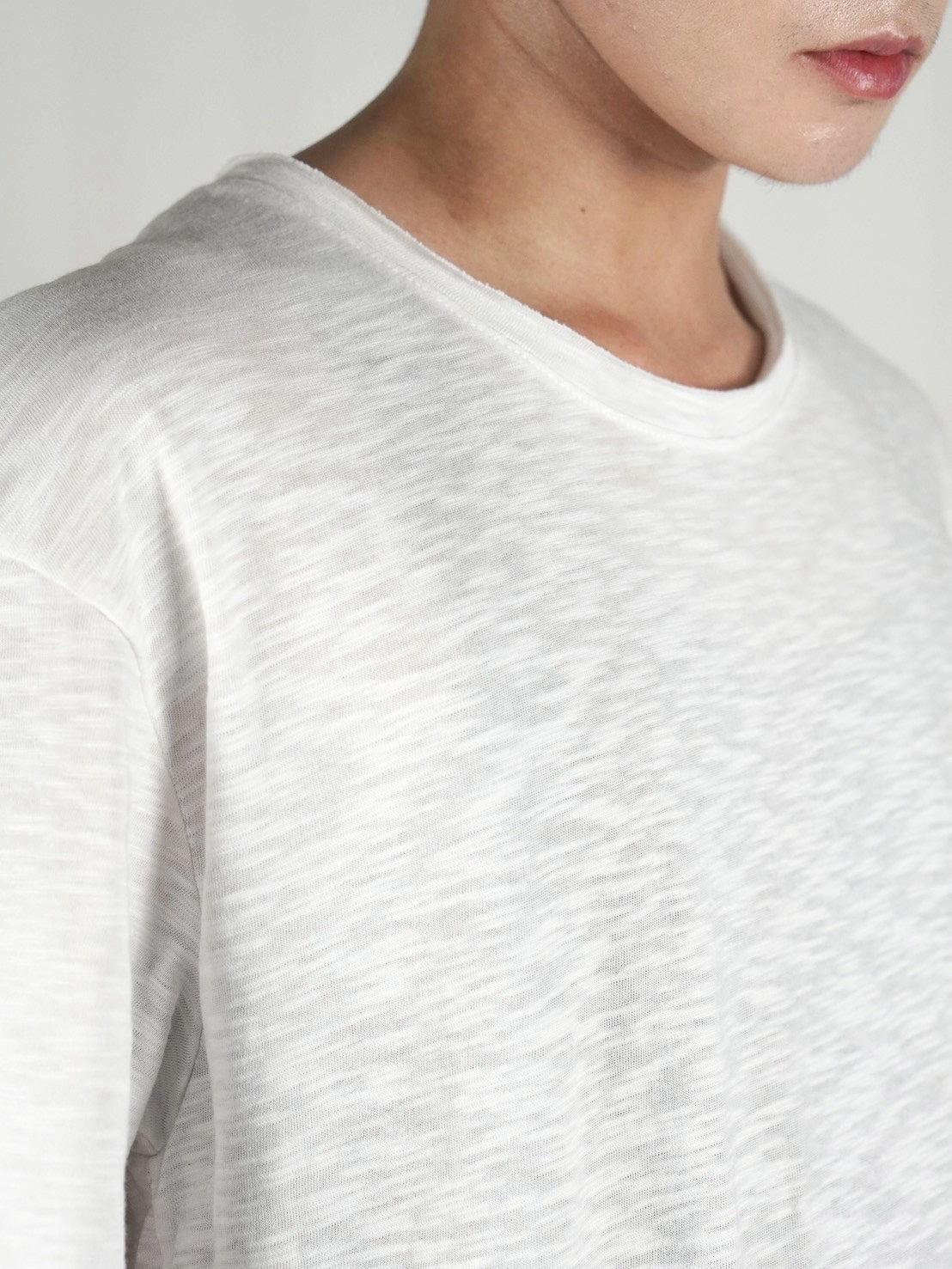 受注制【Chikashitsu +】sheer cotton box half sleeve (4color)