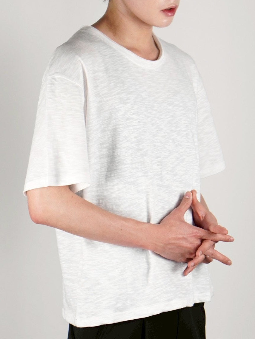 受注制【Chikashitsu +】sheer cotton box half sleeve (4color)