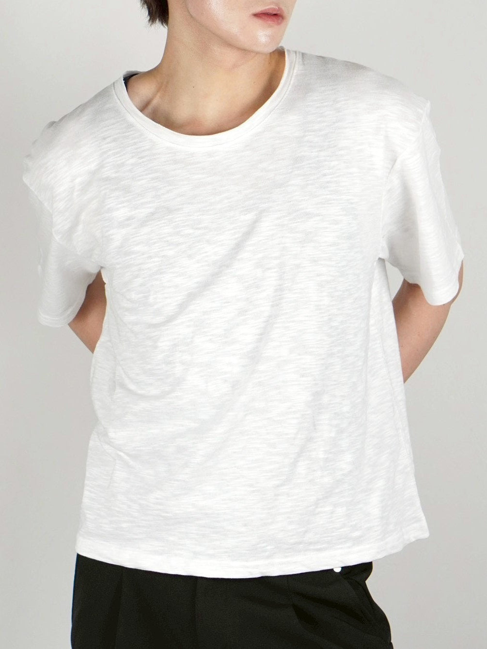 受注制【Chikashitsu +】sheer cotton box half sleeve (4color)