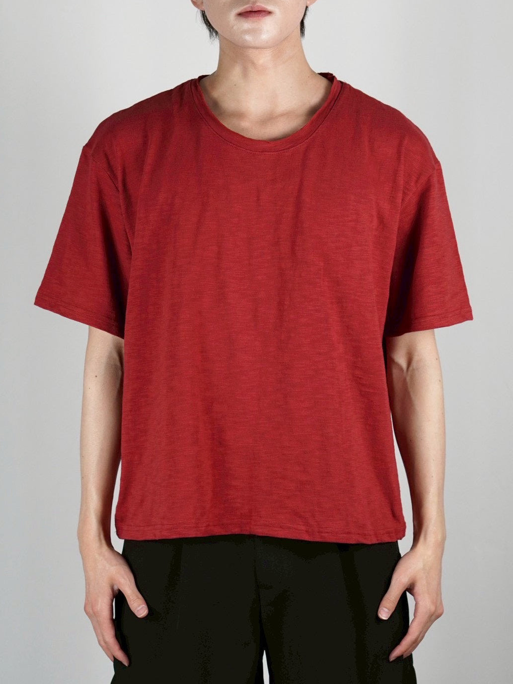 受注制【Chikashitsu +】sheer cotton box half sleeve (4color