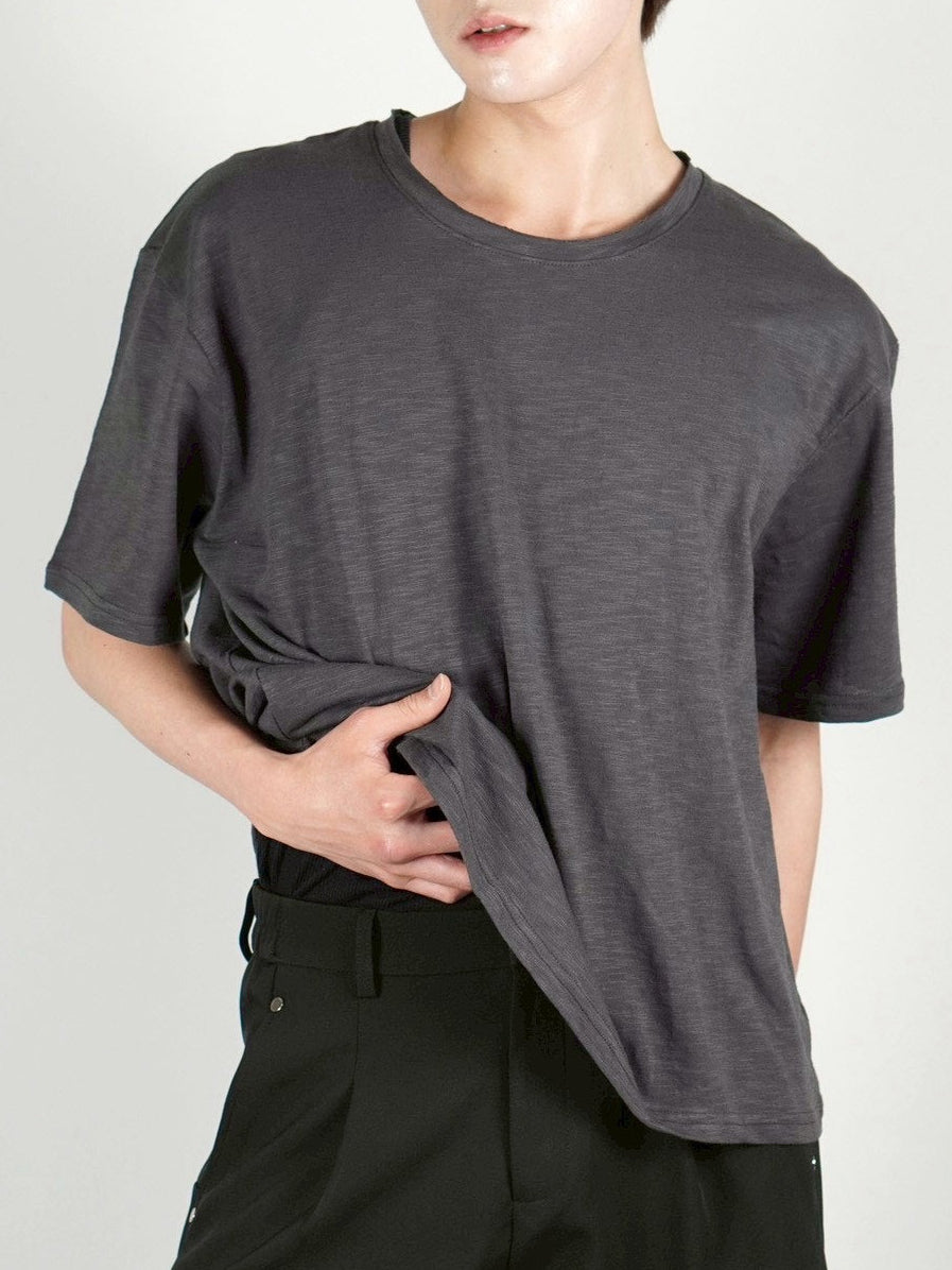 受注制【Chikashitsu +】sheer cotton box half sleeve (4color)