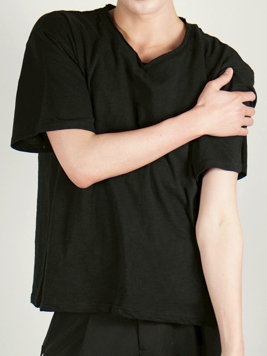 受注制【Chikashitsu +】sheer cotton box half sleeve (4color)
