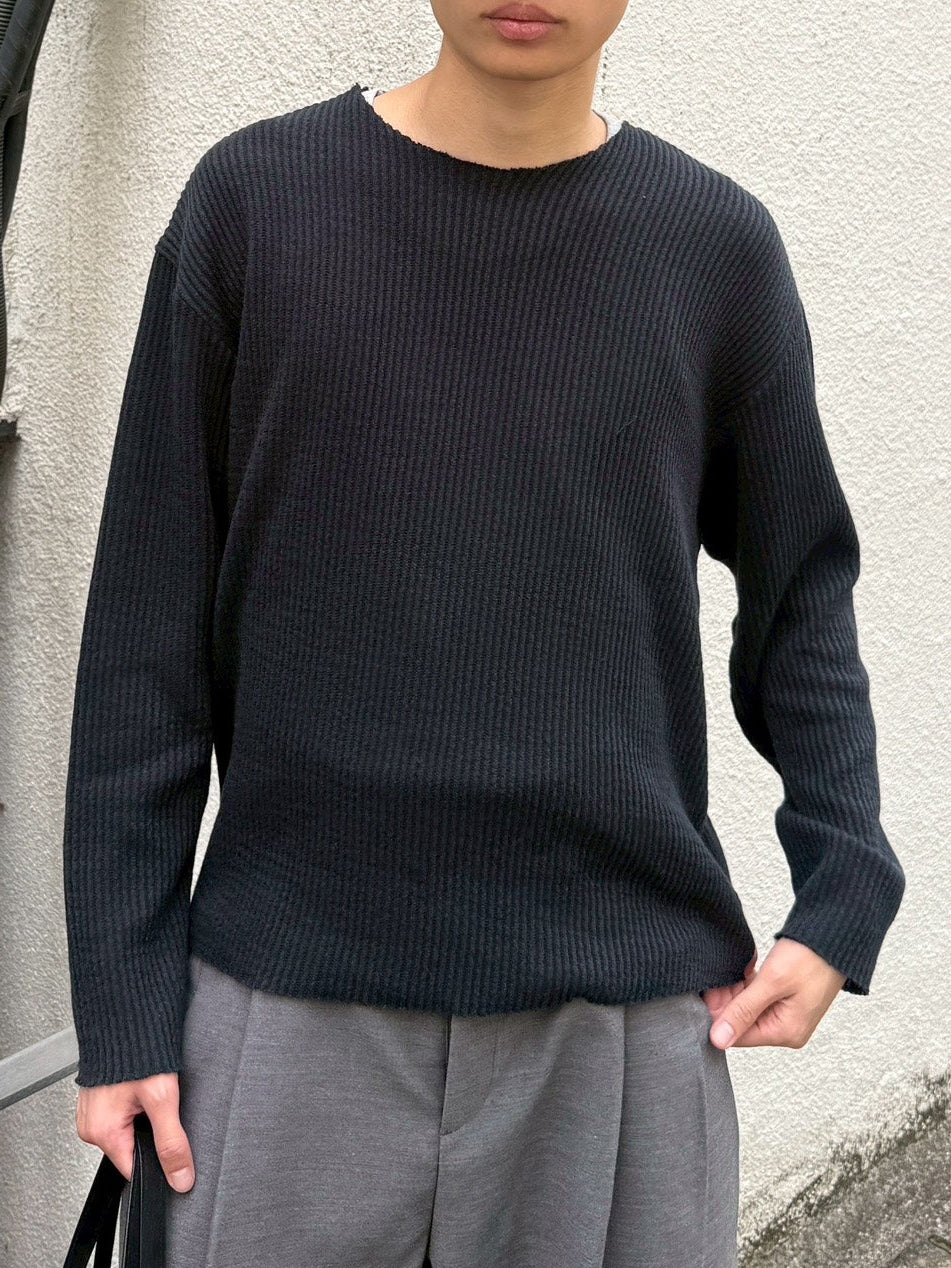 受注制【Chikashitsu +】cutting cropped tee (3color)