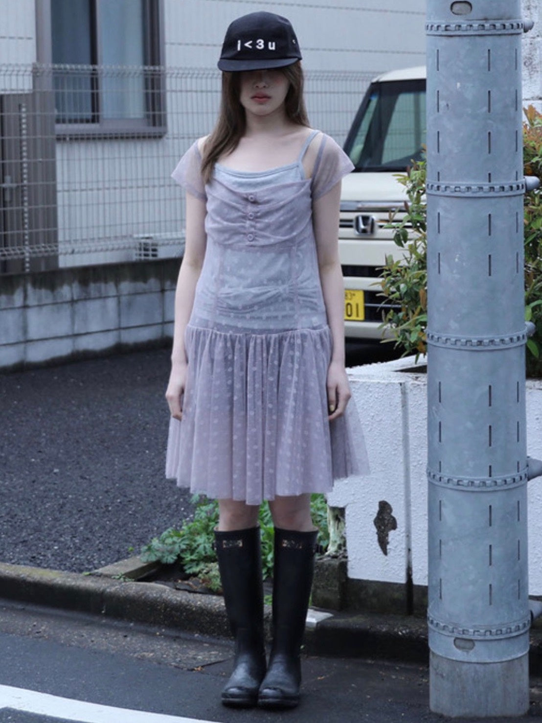 【Uglyshadow】FLOWER MESH DRESS