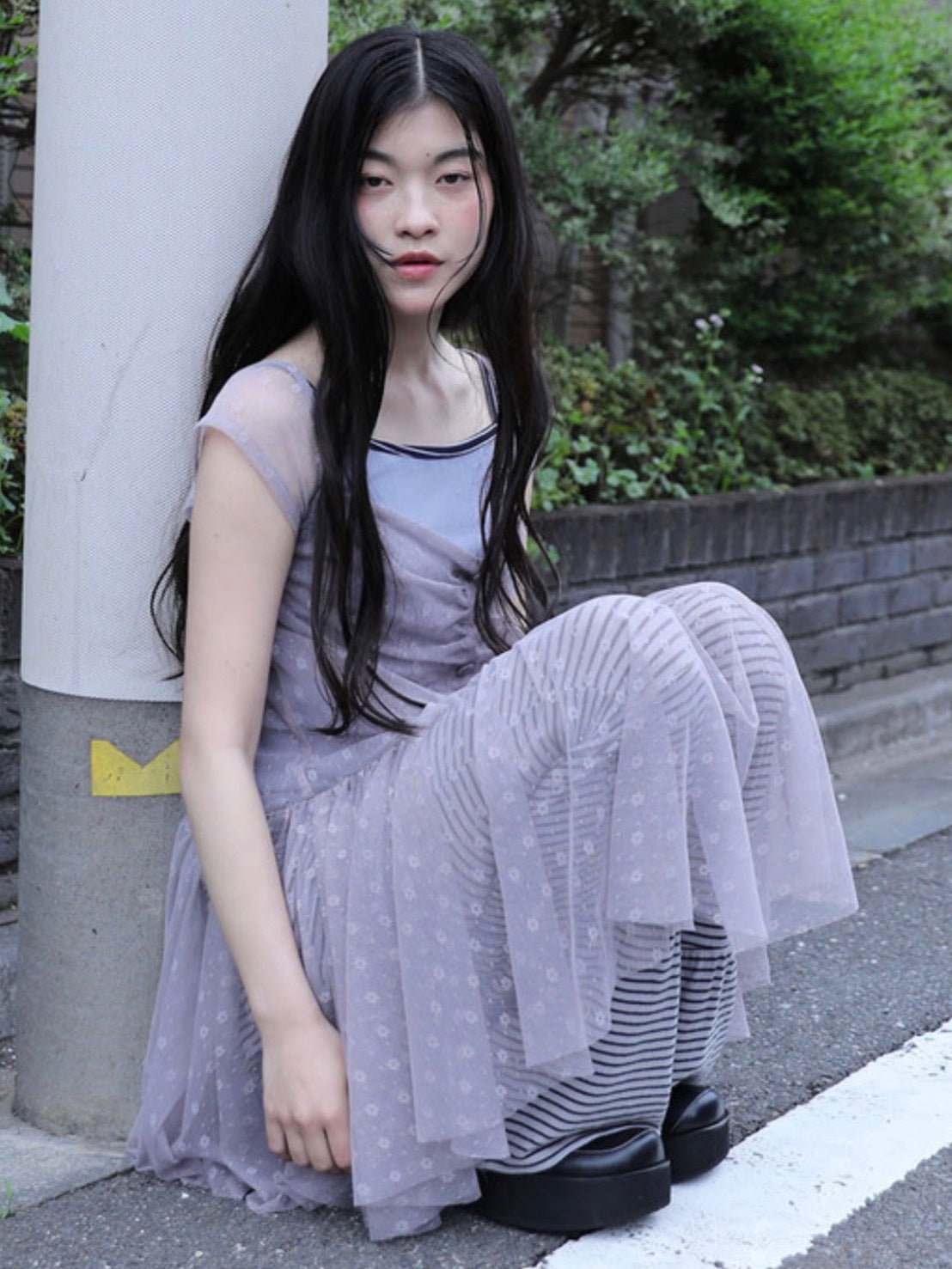 【Uglyshadow】FLOWER MESH DRESS