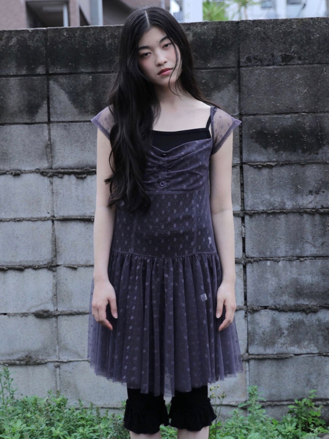 【Uglyshadow】FLOWER MESH DRESS
