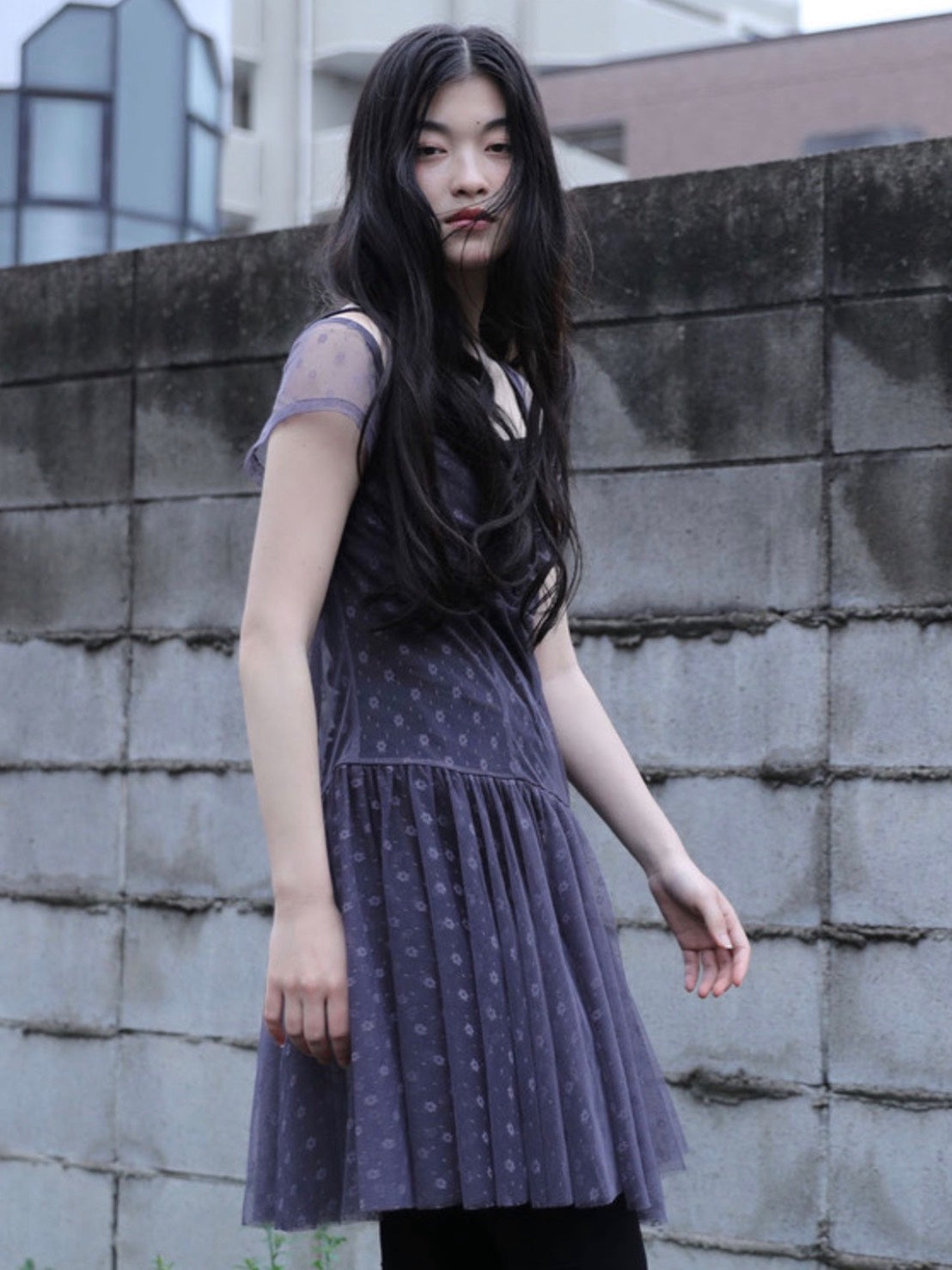 【Uglyshadow】FLOWER MESH DRESS