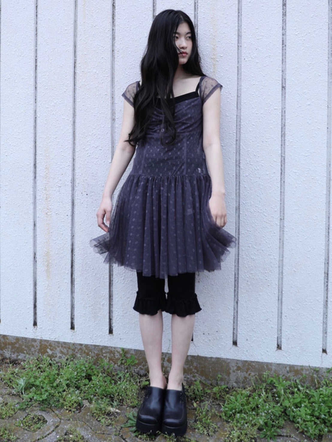 【Uglyshadow】FLOWER MESH DRESS