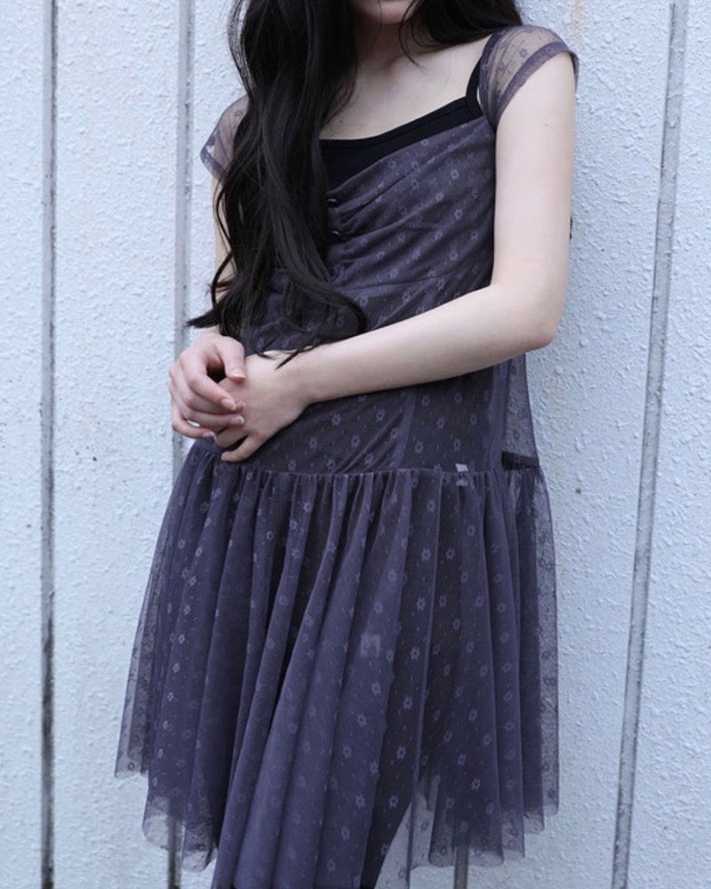 【Uglyshadow】FLOWER MESH DRESS