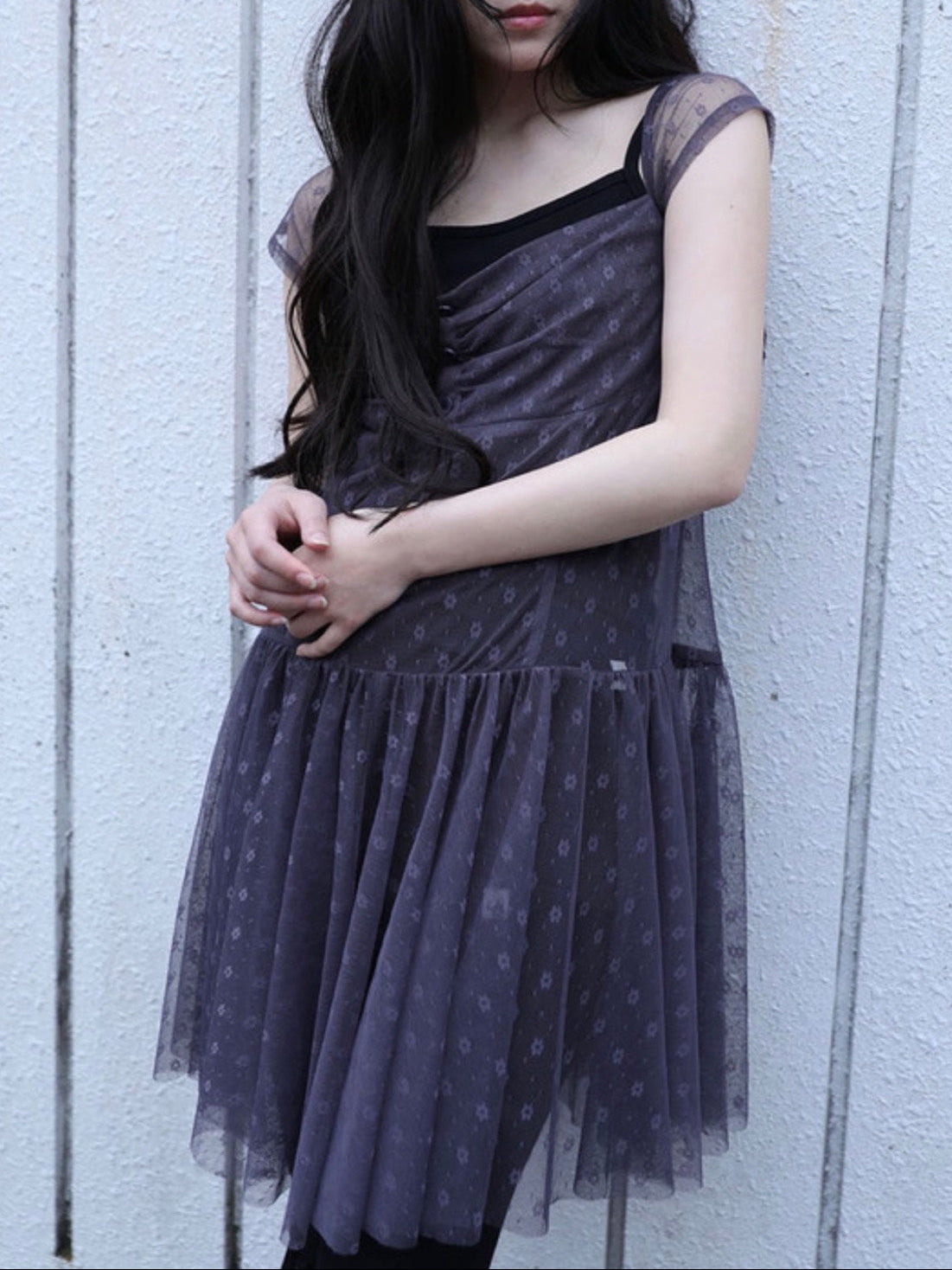 【Uglyshadow】FLOWER MESH DRESS
