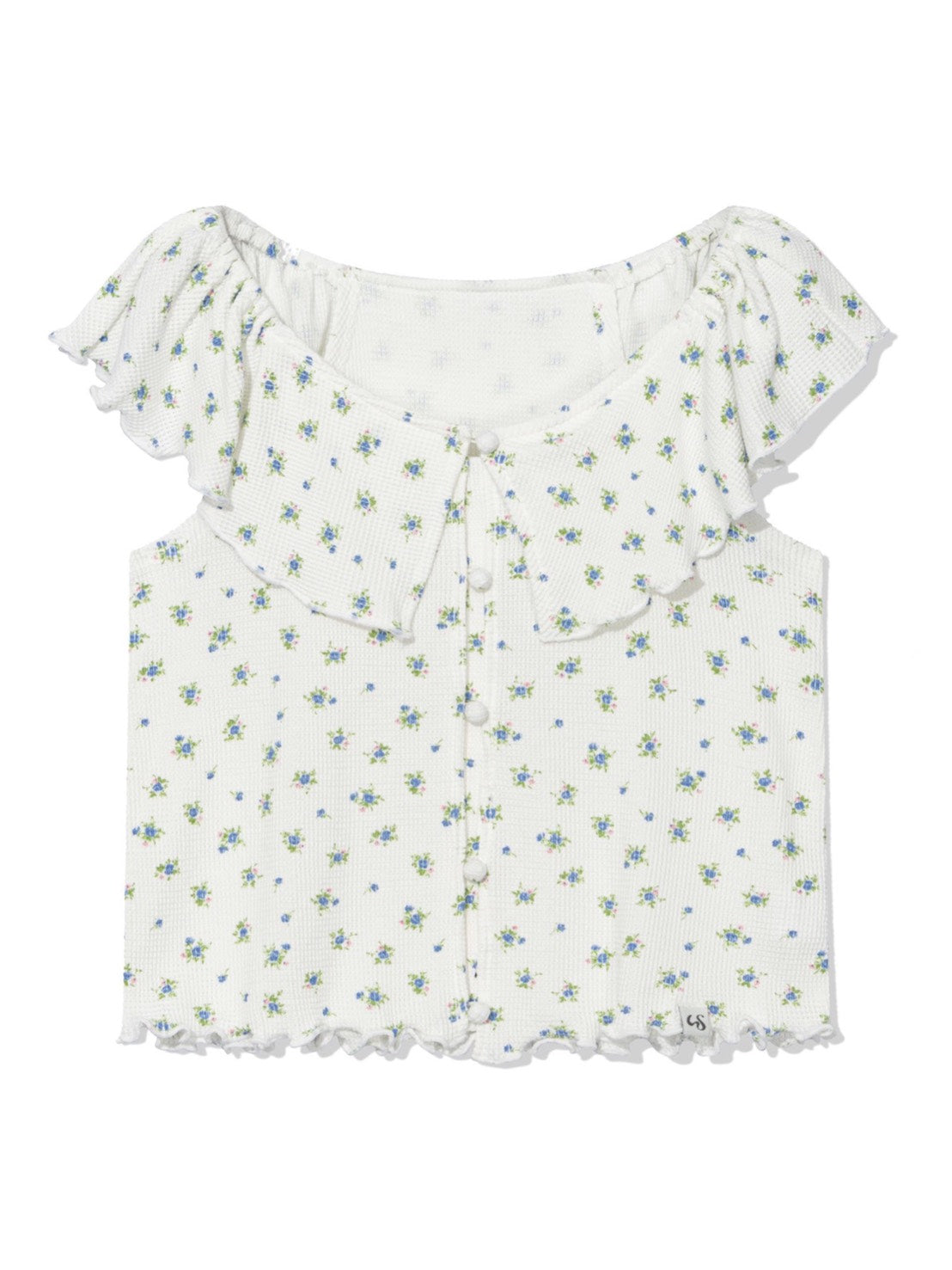 【Uglyshadow】RUFFLE FLOWER BLOUSE