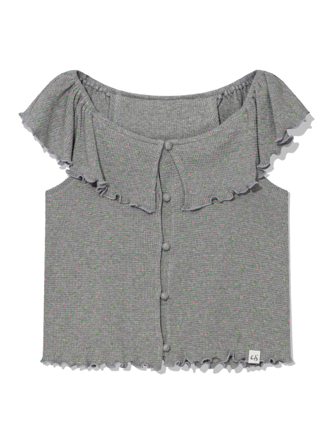 【Uglyshadow】RUFFLE FLOWER BLOUSE