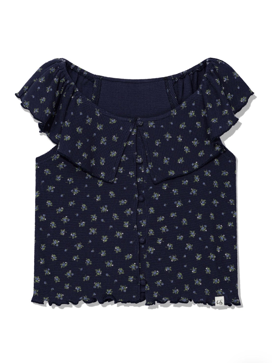 【Uglyshadow】RUFFLE FLOWER BLOUSE