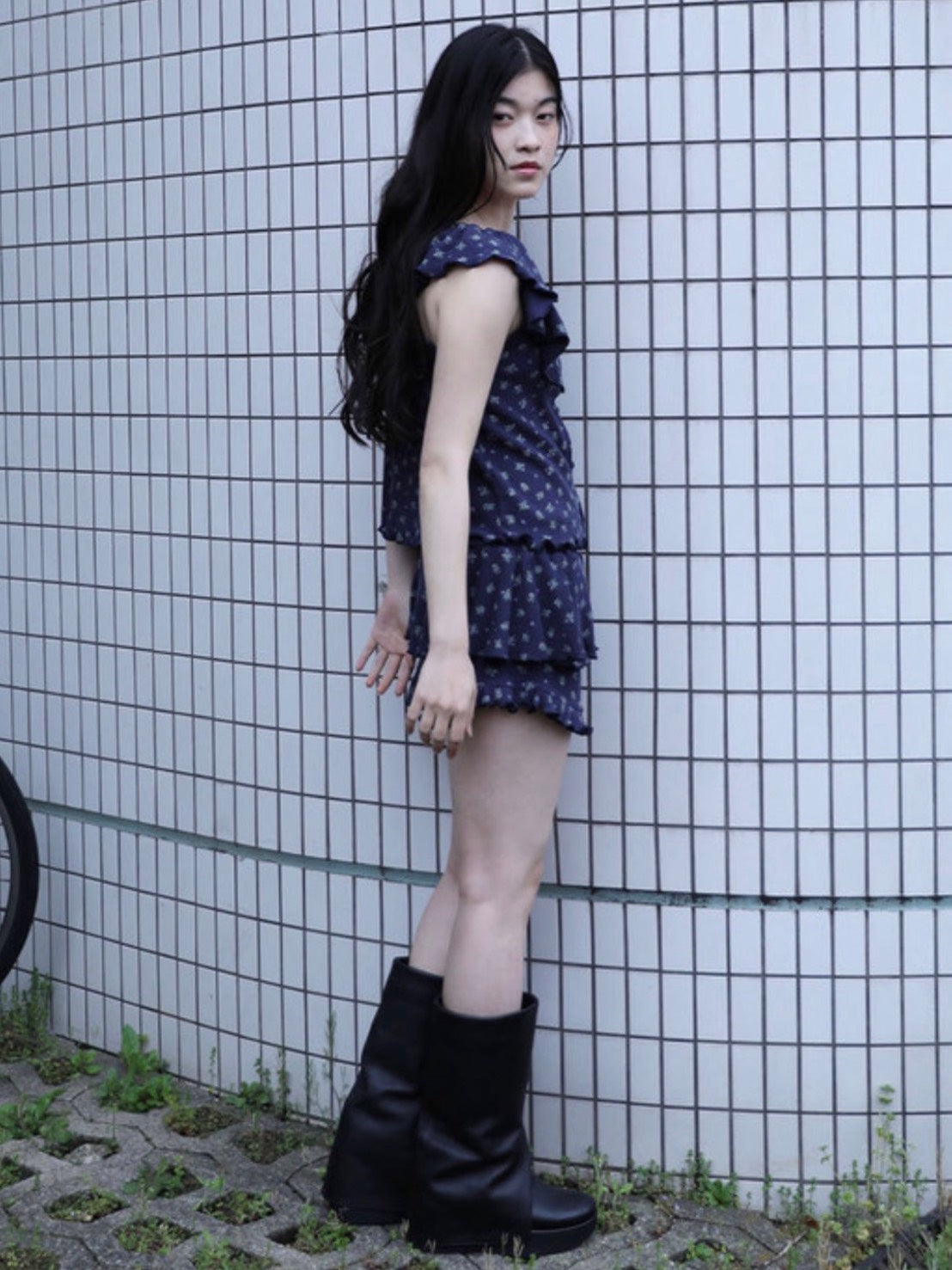 【Uglyshadow】RUFFLE FLOWER SKIRT PANTS