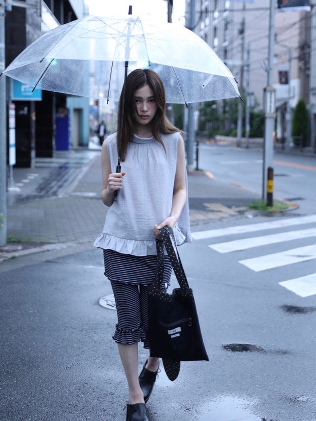 【Uglyshadow】FRILL CAPRI SKIRT PANTS